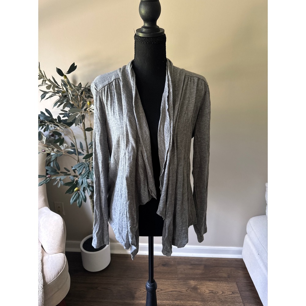 Banana Republic Gray Open Front Draped Waterfall Cardigan Sweater Medium